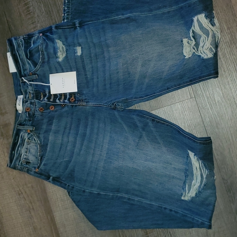 BNWT Kancan 90s Flare distressed button fly jeans